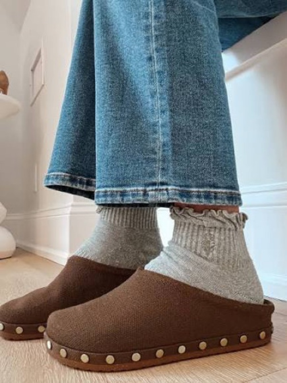 Rothy’s Brown Slip-On Studded Mule Clog - Picture 2 of 5